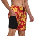 thumbnail image 3 of Balery Red Vintage Flowers Mens Swim Trunks Swim Shorts for Men Quick Dry Inseam Beach Shorts with Compression Liner Pocket-Large, 3 of 9