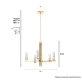 thumbnail image 6 of Hunter - Gatz 5-light Alturas Gold, Large Chandelier, Dimmable, Candle Shaped, for Bedrooms, Dining, Living Rooms - 19783, 6 of 7