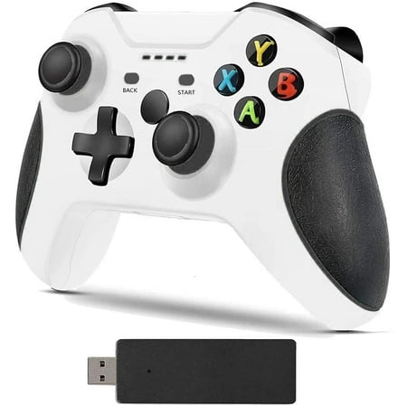 Wireless Controller for Xbox One, CFWQH Gamepad 2.4GHZ Game Controller Compatible with Xbox One/One S/One X/One Series X/S /Elite/PC Windows 7/8/10 with Built-in Dual Vibration（White）