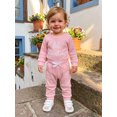 thumbnail image 5 of Cenuakty Fall Outfit Long Sleeve Letter Embroidery Romper Drawstring Pants, 5 of 9