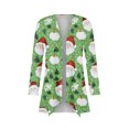 thumbnail image 6 of Women's Fashionable Loose-Fit Casual Cardigan with Christmas Print Mid-Length Coat for Holiday Outfits and Comfortable Wear,Green,XL, 6 of 6