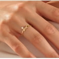 thumbnail image 3 of vylahjewellery Wedding Rings for Female Infinity Round Shape Diamond Ring 10K Yellow Gold Moissanite Solitaire Promise Ring Proposal Ring and Bands Mother's Day Gift Diamond Ring, 3 of 6