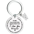 thumbnail image 1 of pstuiky Keychain Rings To My Daughter Message Keychain Stainless Steel Initial Last Name 26 Letter Family Inspirational Keychain Gift, 1 of 1