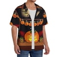 thumbnail image 4 of Honeii 's Halloween Decoration for men's short-sleeved button-up collared shirt featuring a pocket, perfect for beach vacations, and travel adventures., 4 of 5