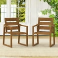 thumbnail image 7 of Dycanpo Outdoor Dining Chairs Set of 8,Weather Resistant Patio Chairs with Armrest for Indoors,Teak, 7 of 7