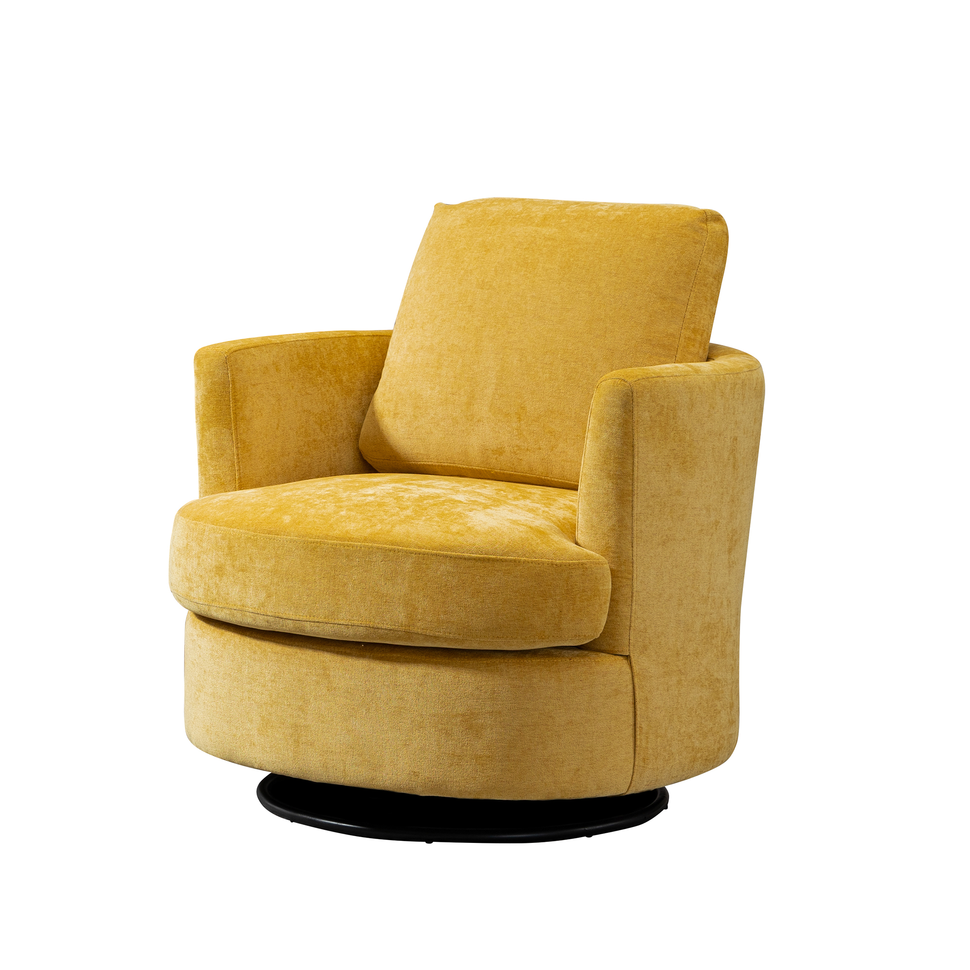 31.9"W Chenille Swivel Accent Barrel Chair, Comfy Round Accent Sofa