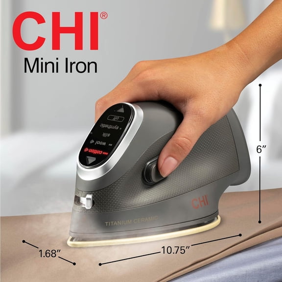 Mini Steam Iron for Clothes, Sewing, Crafting and Travel with Infused Ceramic Soleplate, 1000 , XL 10' Cord, 3-Way Auto Shutoff, Portable, Vacation Essentials, Black (13120)