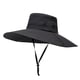 thumbnail image 5 of Sombrero De Sol Extragrande, Estilo Pescador, Resistente Al Viento, Ajustable Con Cuerda, Color Liso, Para Hombre, Ideal Para Actividades Al Aire Libre, Montaismo, Pesca Y Viajes., UKHBMC, 5 of 8