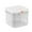 White, variant on Leodye 1PCS Airtight Rice Dispenser -Cover Rice Bucket for Cereal Grain Flour Rice Beans Pet Grain Countertop Large Rice Storage Container-8.46x8.46x7.28in