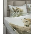 thumbnail image 4 of Ambesonne White Fitted & Top Sheet Set with Shams, Camargue Horses in Water, White Beige, 4 of 5
