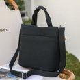 thumbnail image 4 of Bolso de mano para mujer, bolso de mano de lona a la moda de gran capacidad, bolso de mensajero sólido (negro), 4 of 6
