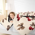 thumbnail image 3 of Erosebridal Cute Cherry Twin Comforter Sets for Girls, Leopard Print Bow Bedding Set, Black Reversible, 1 Comforter and 1 Pillowcase, 3 of 6