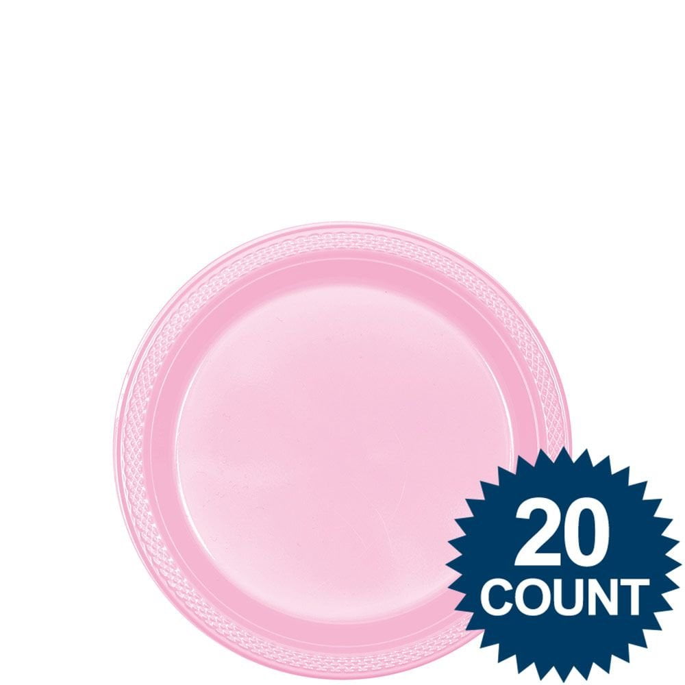 Pink 7" Plastic Cake Plates (20 Count)