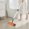 thumbnail image 1 of RKSTN portable broom 2 In 1 Scalable Cleaning Floor Scrub Brush Floor Brush With Handle Grout Brush Scrape V-Shape Stiff Bristle Cleaning Brush With Squeegee 180° Rotating, 1 of 7