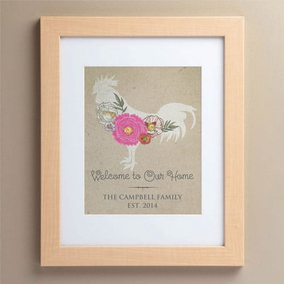 Personalized Our Home 11" x 14" Framed Rooster Print