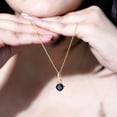 thumbnail image 6 of Rosec Jewels Natural Black Spinel Infinity Pendant Necklace with Diamond (8 mm Cushion Cut Spinel, AAA Quality) - Ready to Gift, 14K Yellow Gold, 6 of 8