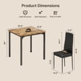 thumbnail image 5 of Aiho 3 Pieces Dining Table Set for 2 - Black, 5 of 7