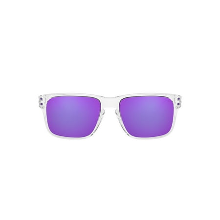 Oakley Youth Kids' OJ9007 Holbrook XS Square Sunglasses, Polished Clear/Violet Iridium, 53 mm