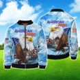 thumbnail image 3 of Chaqueta con estampado del Día de la Independencia para hombre, con bandera nacional de EE. UU., estampado 3D, mangas largas, moda Harajuku, chaquetas de gran tamaño con cremallera, 3 of 5