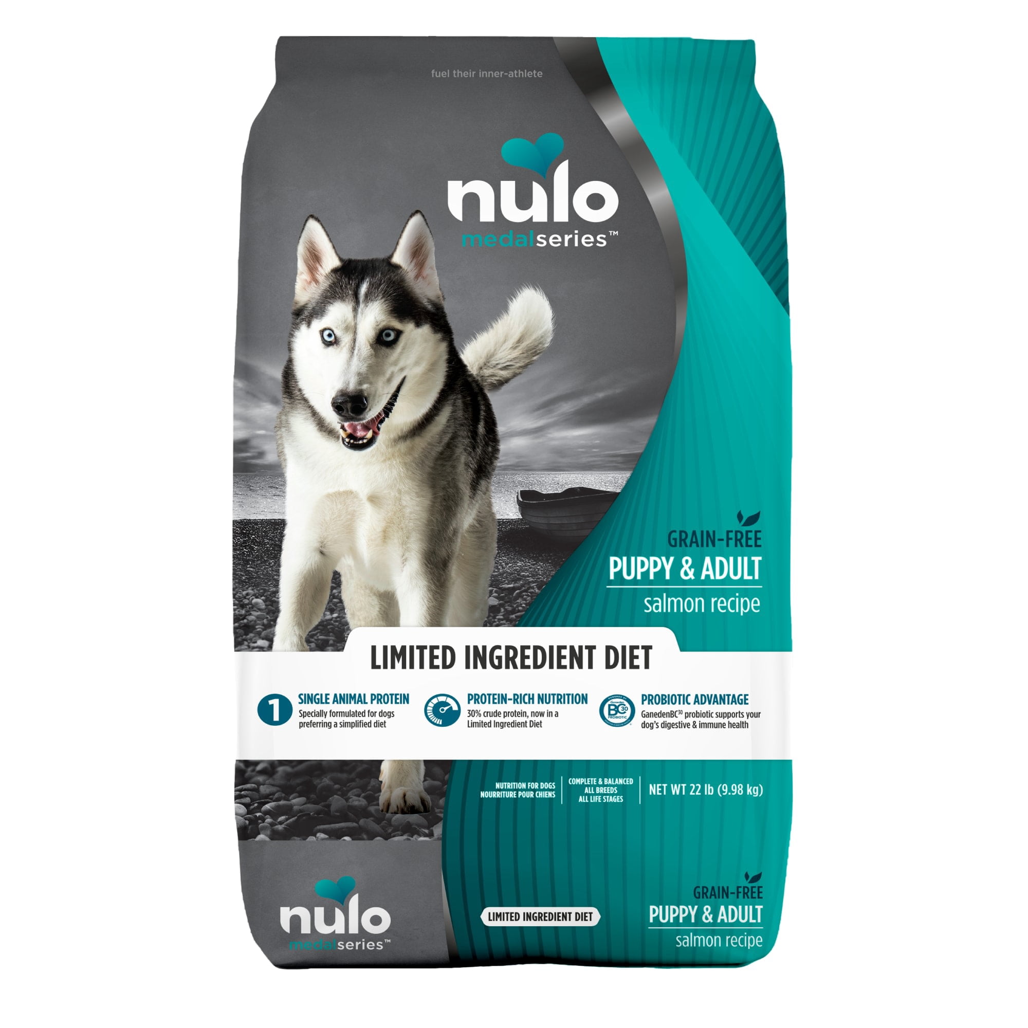 Nulo MedalSeries Grain-Free Limited Ingredient Diet Salmon Puppy & Adult Dry Dog Food 22 lbs.