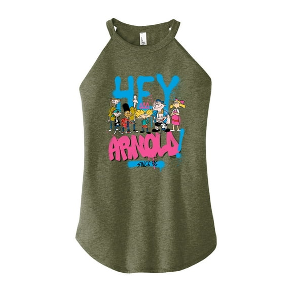 Hey Arnold! - Arnold Spray Paint 96 - Juniors High Neck Tank Top
