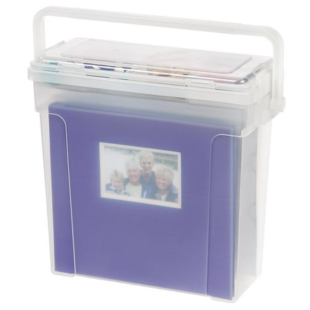 IRIS Portable Scrapbook File Box, Clear