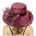 thumbnail image 3 of Kcolen Women Tea Party Hats Elegant Women's Wide Brim Floral Sun Hat for Beach Wedding Bridal Shower and Summer Dress Occasions, 3 of 6