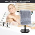 thumbnail image 4 of Heavy Base Hand Towel Stand, T-Shape Stainless Steel Towel Rack for Bathroom Kitchen Countertop, Durable Matte Black Finish, 4 of 6