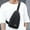 Black, variant on Multi-Pocket Canvas Earphone Hole Sling Chest Bag, Adjustable Strap Casual Crossbody Fanny Pack for Men Outdoor Sports Camouflage