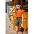 thumbnail image 4 of Arshiner Girls Shirts Ruffle Short Sleeve Summer Cute Casual Crewneck Tops Blouse Tee, 4 of 6