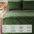 thumbnail image 3 of HIG 7 Piece Reversible Full Comforter Set - Green Quilted Down Alternative Bedding All Season Super Soft Microfiber Bed in a Bag Includes Sheets Pillowcases Shams, 3 of 9