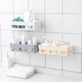 thumbnail image 5 of Baño Estante de montado en pared Estante de baño Cesta de almacenamiento Cesta de almacenamiento rectangur 26x10x6cm Soledad Rack de almacenamiento de montaje en pared, 5 of 5