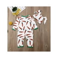 thumbnail image 5 of Infant Baby Boy Girl Easter Bunny Outfit Long Sleeve Romper Cartoon Carrot Print Jumpsuit Bodysuit Rabbit Ears Hat (White, 6-12 Months), 5 of 9