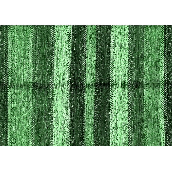 Ahgly Company Indoor Rectangle Abstract Emerald Green Modern Area Rugs, 7' x 10'