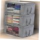 thumbnail image 3 of 2 bolsas de almacenamiento gigantes con cremallera para armario King, edredón, almohada, edredón, ropa de cama, ropa, organizadores de mantas con gran ventana transparente y asas de transpor, 3 of 5