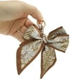 thumbnail image 4 of Unique Bargains 1 Pc Trendy Double Layer Bow Handbag Charm Bag Accessories Brown, 4 of 5