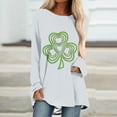 thumbnail image 2 of Blusa de manga larga con cuello en O para mujer del Día de San Patricio Pompotops FGAJ803, 2 of 5