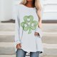 thumbnail image 2 of Blusa de manga larga con cuello en O para mujer del Día de San Patricio Pompotops FGAJ803, 2 of 5