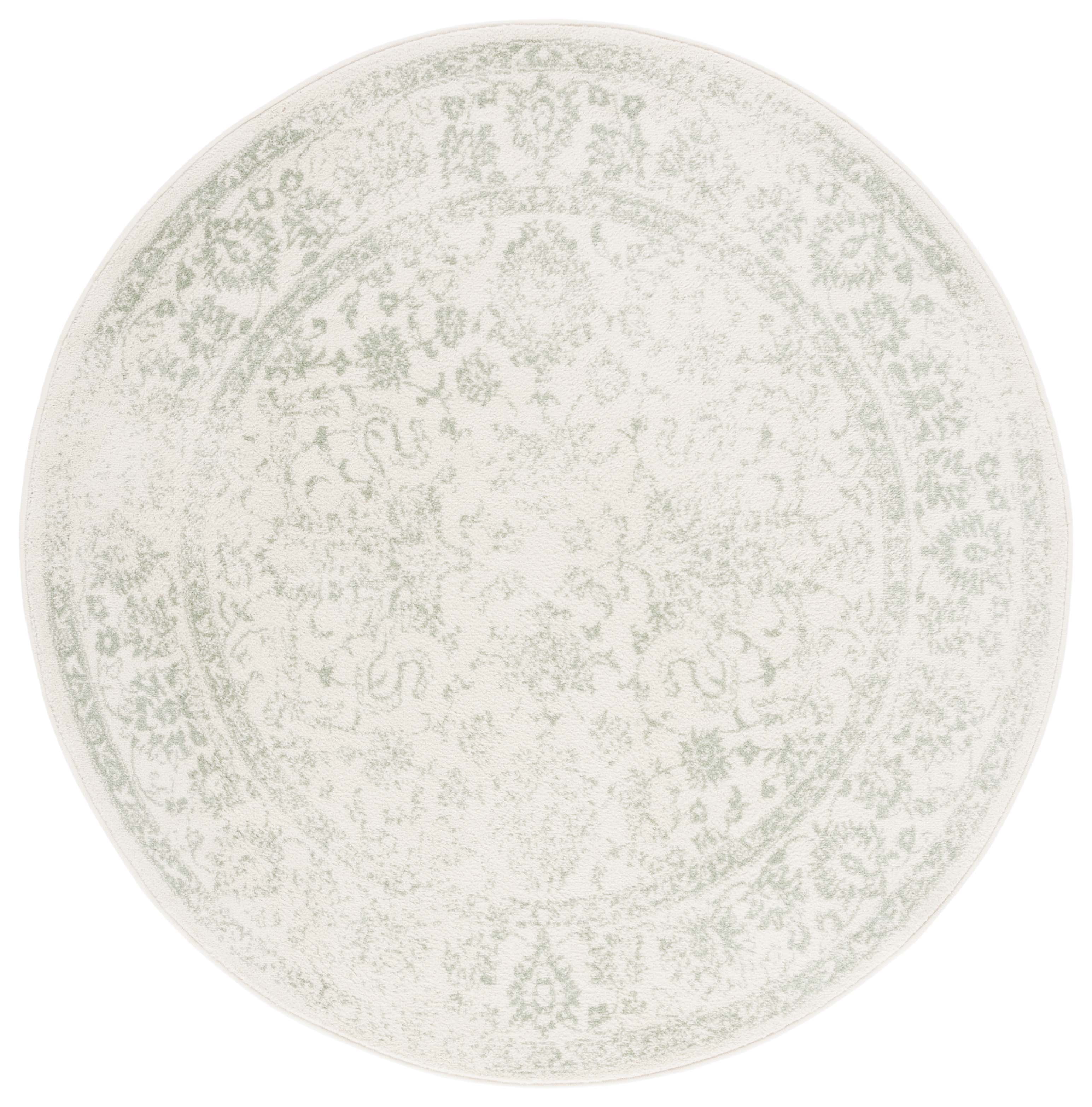 Safavieh Adirondack Wyatt Traditional Distressed Area Rug, Ivory/Sage, 11' x 11' Round