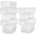 thumbnail image 1 of Boîte à Chaussures Transparente pour Femmes avec Poignée, Lot de 9, Blanc, Plastique, 1 of 6