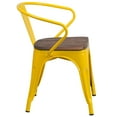 thumbnail image 6 of BizChair 4 Pk. Yellow Metal Chair with Wood Seat and Arms, 6 of 8
