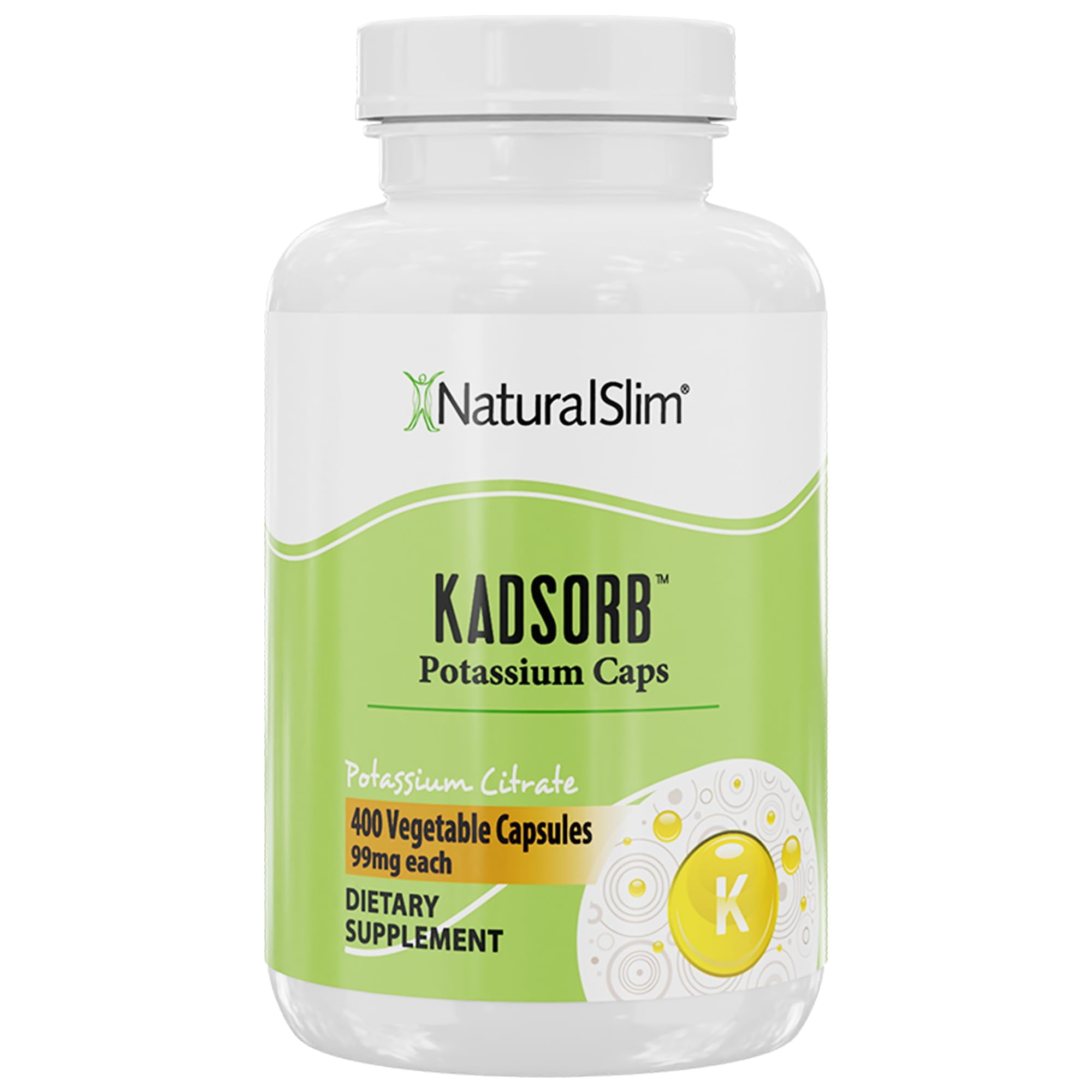 NaturalSlim Kadsorb Potassium Citrate Capsules - Supports Electrolyte Balance & Normal pH