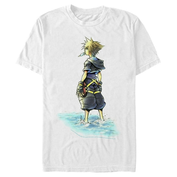 Men's Kingdom Hearts 1 Beach Sora  T-Shirt - White - Medium