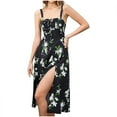 thumbnail image 2 of FcBaudy Camisole Sans Manches Robe Col en V, Robes d'Été pour Femmes, Robes Décontractées pour Femmes avec Cordon de Serrage et Bretelles, 2 of 7
