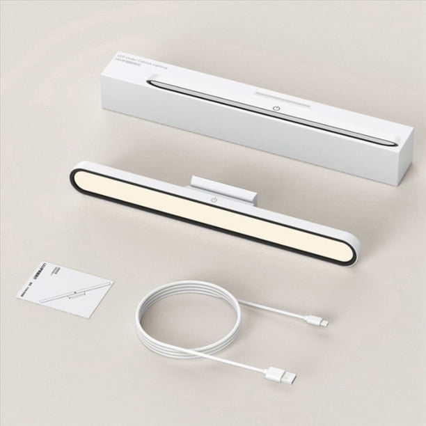 2X Luz de Lectura de Pared LED Inalámbrica En Litera Luces de Contacto Regulables Lámpara Adhesiva de Cabecera para Espejo de Maquillaje - Blanco