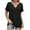 #Black, variant on Otvok Womens Solid Color Tops V-Neck Short Sleeved T-Shirt for Summer