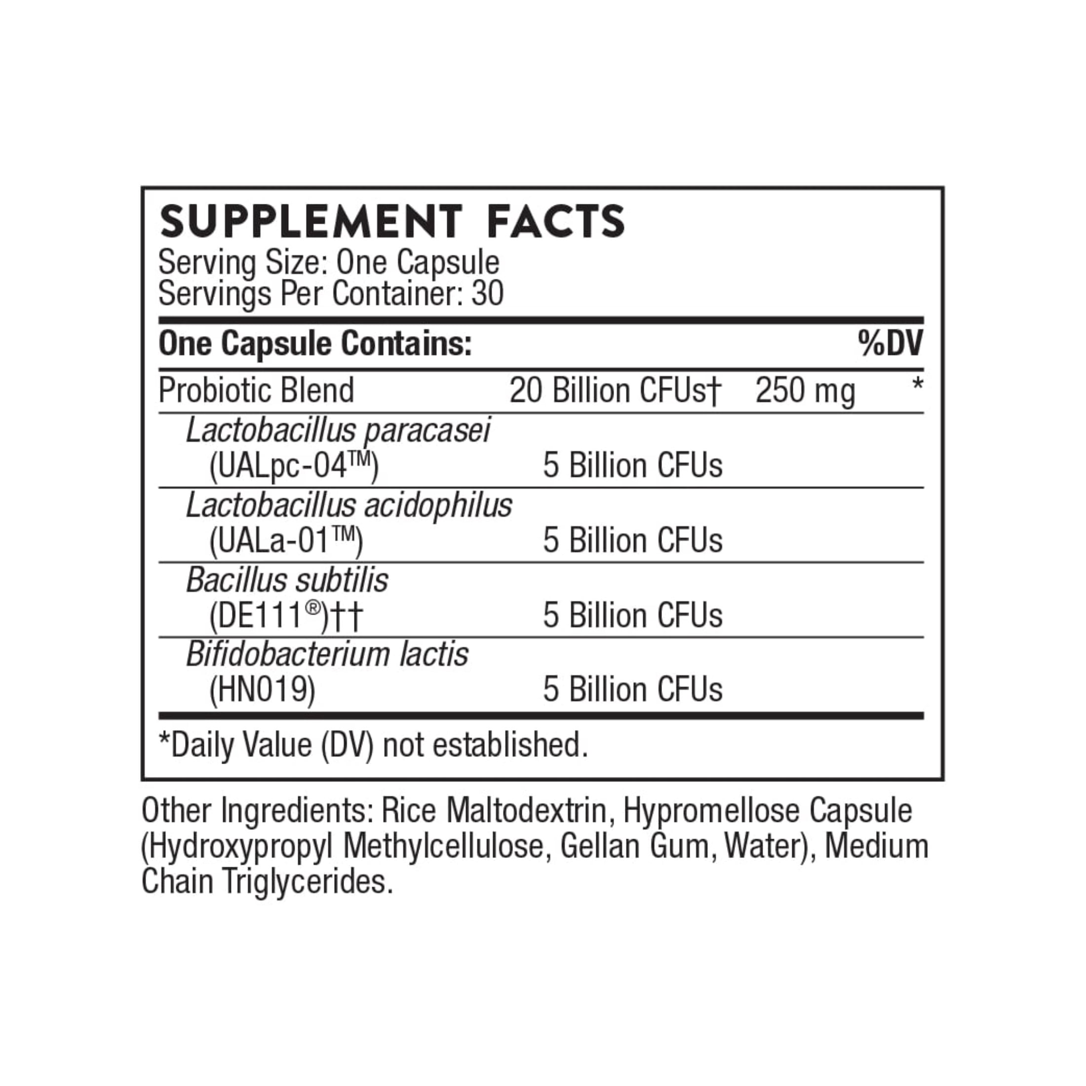THORNE - FloraSport 20B - Probiotic Supplement - Promotes Digestive Support, Gut Health, Immune Function and Occasional Diarrhea or Constipation* - NSF Certified for Sport - 30 Capsules - 30 Servings
