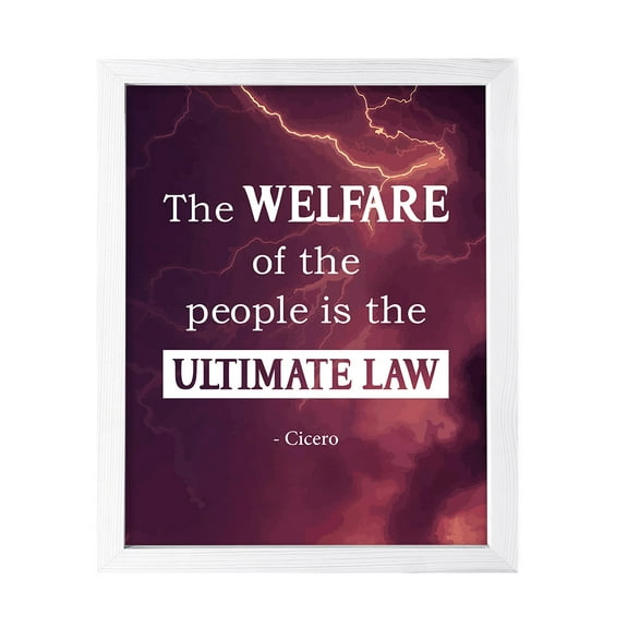 Designs ByLITA The Welfare of the People is The Ultimate law - Cicero, 8 x 10 White Inspirational Wall Art (Framed)