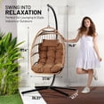 thumbnail image 2 of SereneLife Foldable Egg Chair with Stand – Hanging Rattan Wicker Swing for Indoor Outdoor Use – 350 lbs Capacity, Breathable Cushion & Headrest – Patio, Balcony, Porch, Bedroom Lounge Furniture, 2 of 8