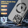thumbnail image 6 of Magnetic Case for iPhone 14 Pro 6.1'', [Built-in Camera Lens Cover] Soft Shockproof Clear Back Slim Phone Case [Compatible with MagSafe] for iPhone 14 Pro, Graphite, 6 of 14